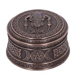 Veronese Design Triple Moon Goddess Box - 9.5 cm Bronze