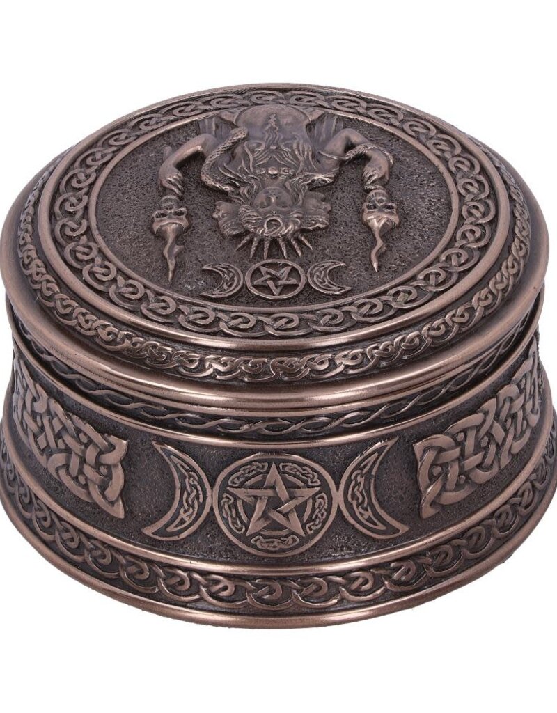 Veronese Design Triple Moon Goddess Box - 9.5 cm Bronze