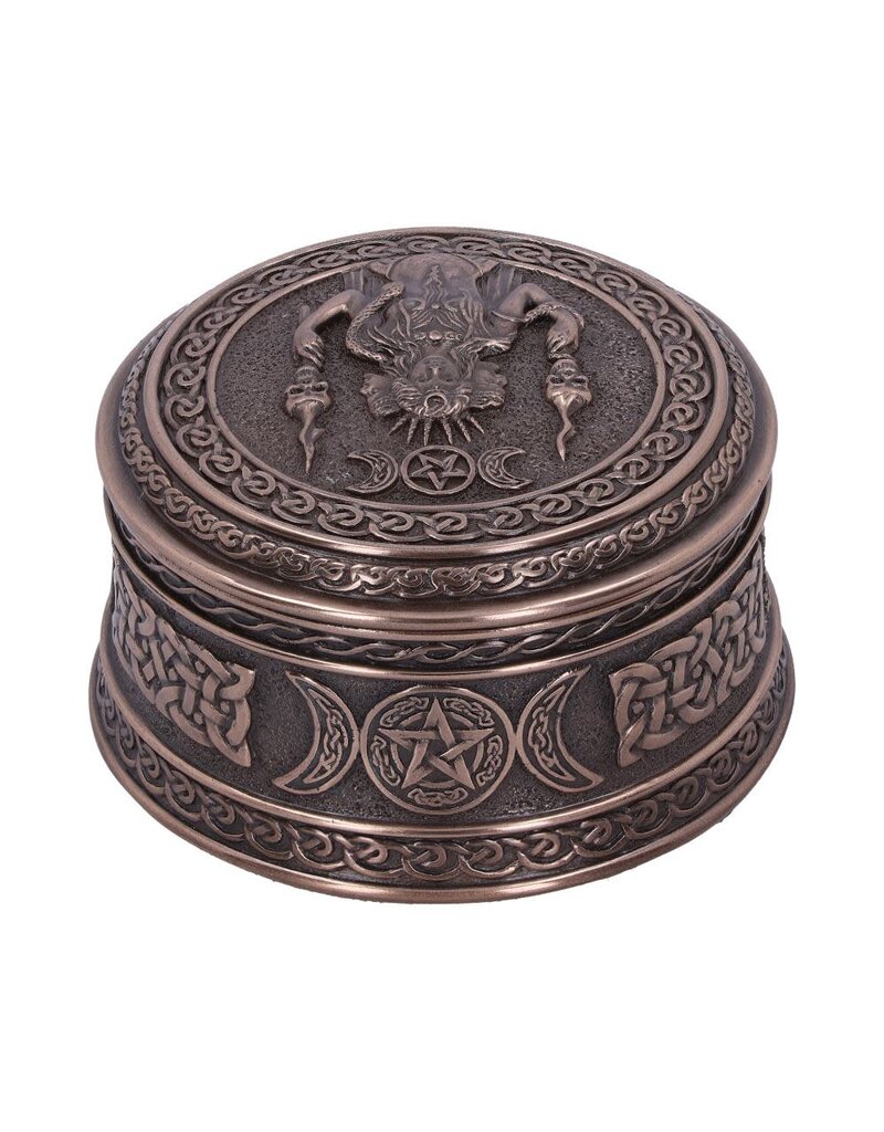 Nemesis Now Triple Moon Goddess Box - 9.5 cm Bronze
