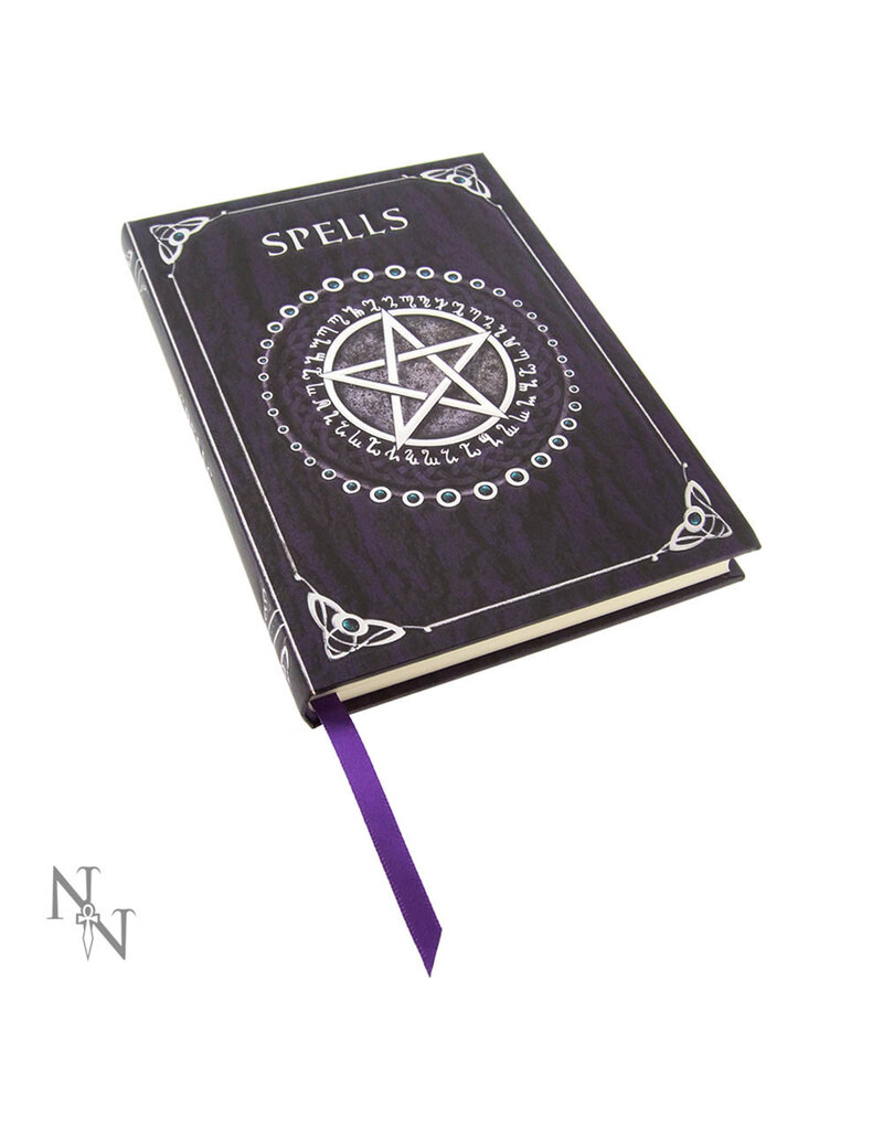 Nemesis Now Embossed Spell Book Purple 17cm