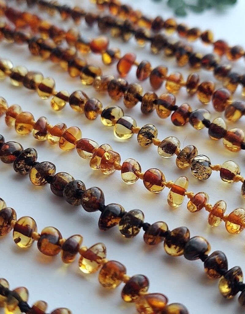 Genuine Baltic Rare Green Amber Teething Necklace with COA