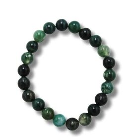 Bead Bracelet 8mm - Moss Agate
