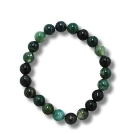 Moss Agate Bead Bracelet - 8mm