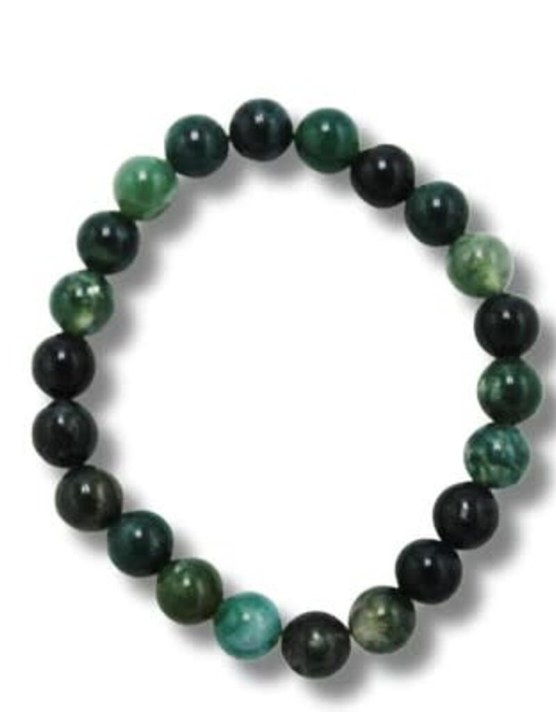 Bead Bracelet 8mm - Moss Agate