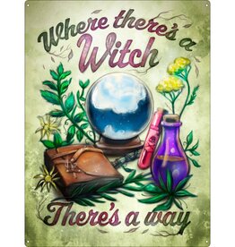Where’s There’s a Witch Tin Sign