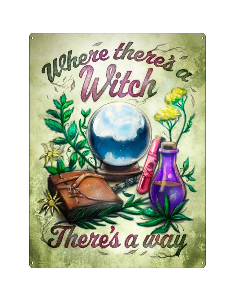 Where’s There’s a Witch Tin Sign