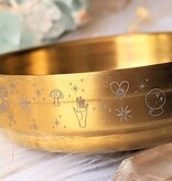 Brass Altar Bowl Celestial Moon Symbols
