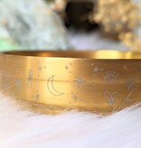 Brass Altar Bowl Celestial Moon Symbols