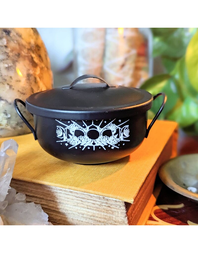 Mystic Cauldron Metal Bowl With Lid