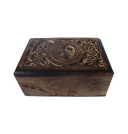 Ying Yang 3D Carved Wooden Box