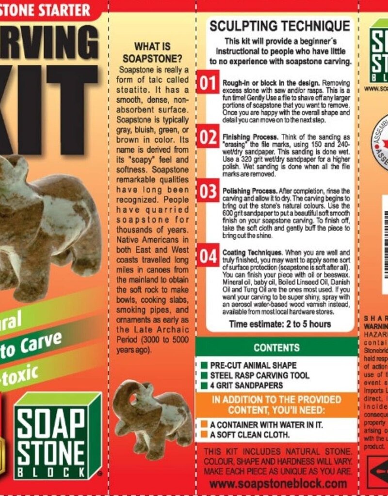 Soapstone Carving Kit - Elephant