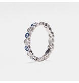 Evil Eye Eternity Ring SS 925 - Size 6