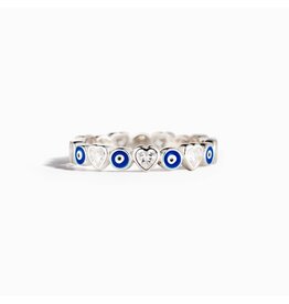 Evil Eye Eternity Ring SS 925 - Size 7