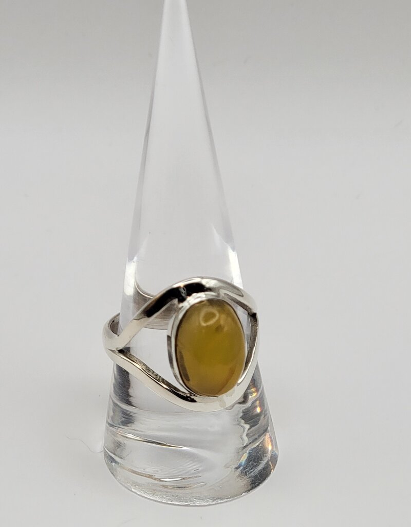 Ring Size 9.5 - Sterling Silver - Amber