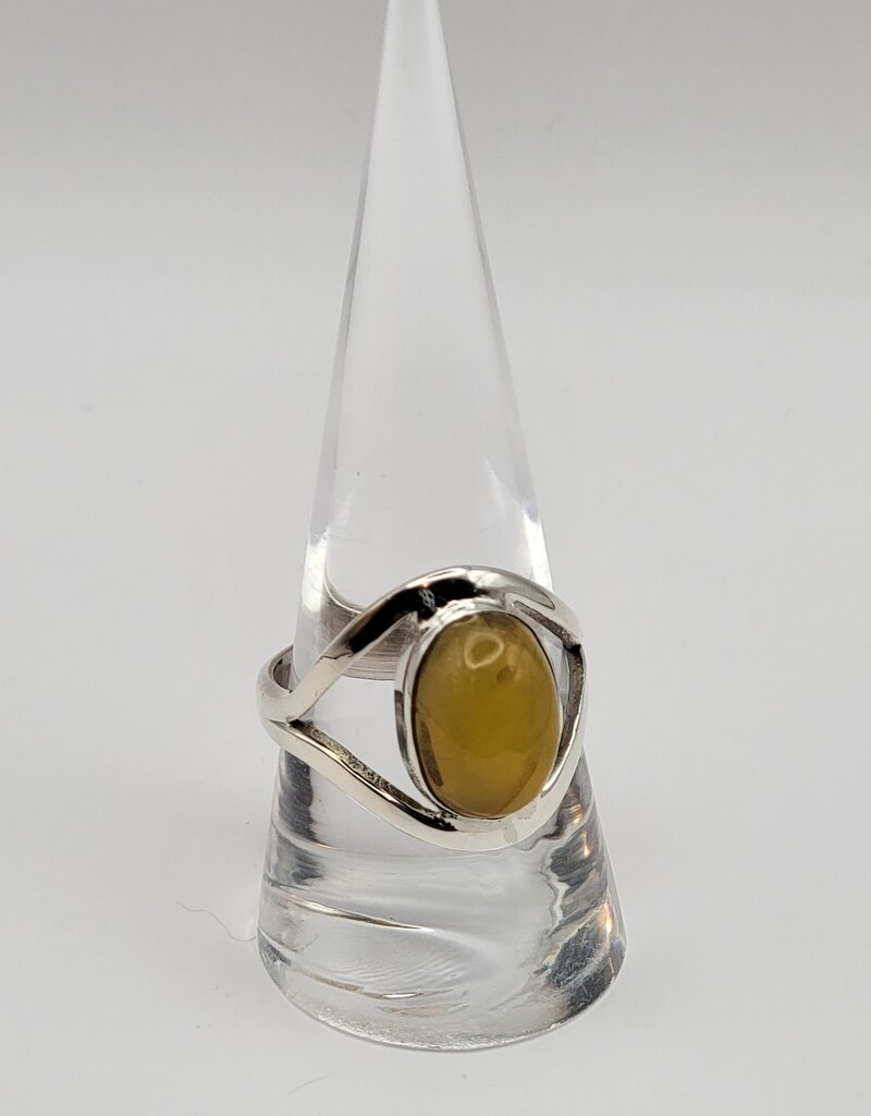 Ring Size 9.5 - Sterling Silver - Amber