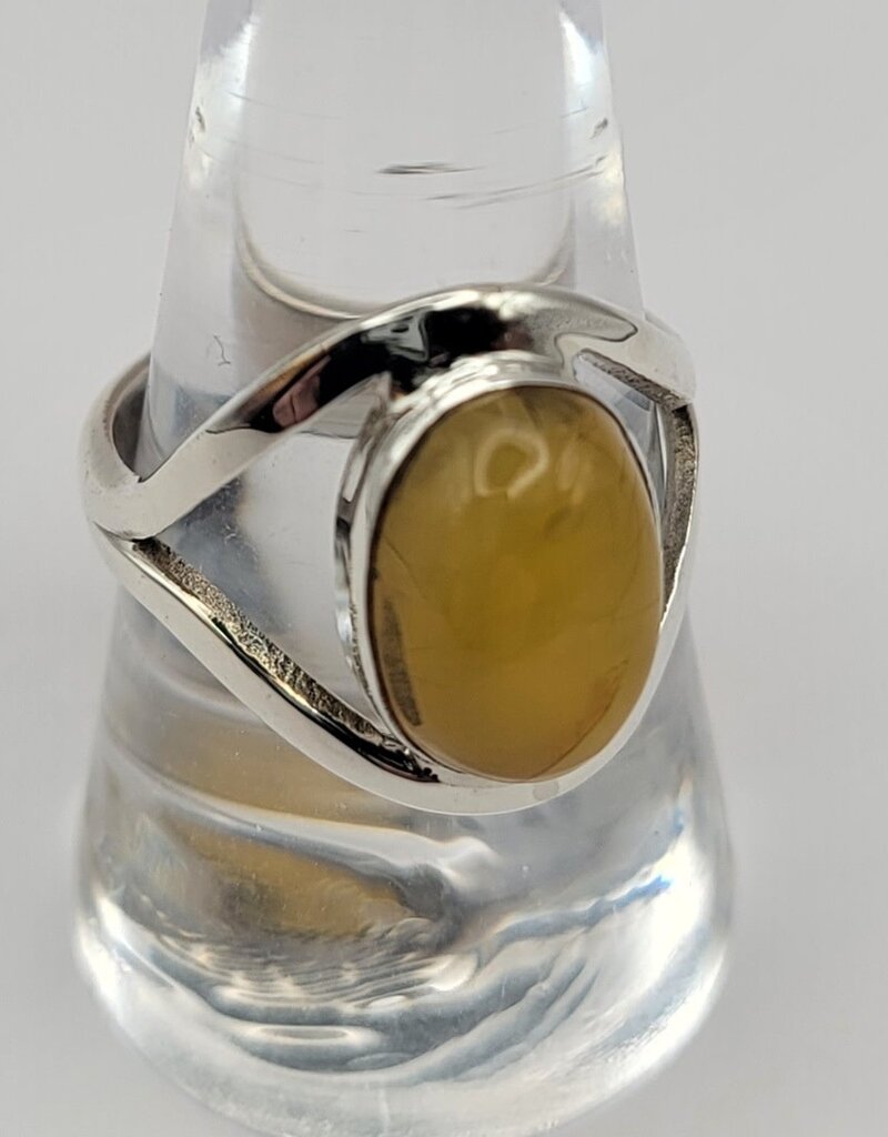 Ring Size 9.5 - Sterling Silver - Amber