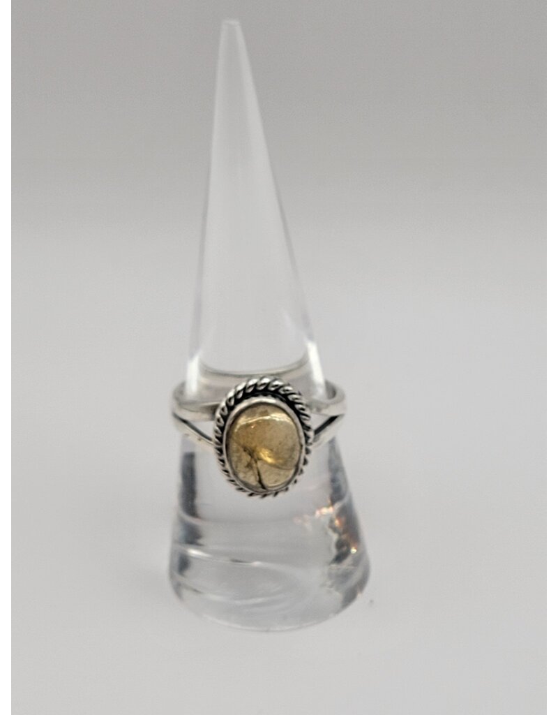 Sterling Silver Citrine Ring Sz 8.5