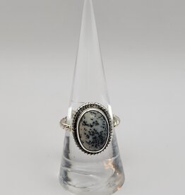 Ring Size 7.5 - Sterling Silver - Dendrite Agate