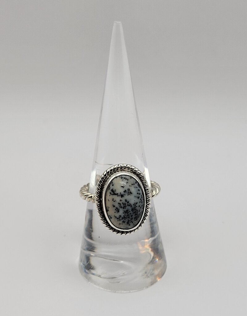 Ring Size 7.5 - Sterling Silver - Dendrite Agate