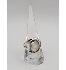 Ring Size 9 - Sterling Silver Faceted - Smoky Quartz