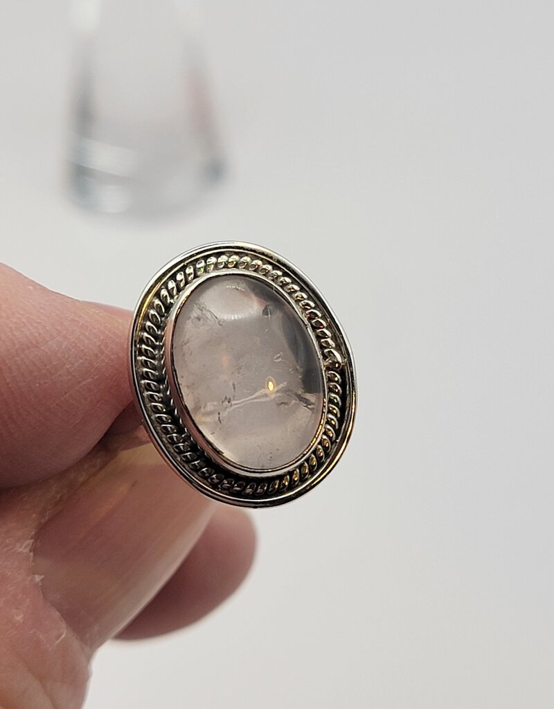 Ring Size 7 - Sterling Silver - Smoky Rose Quartz