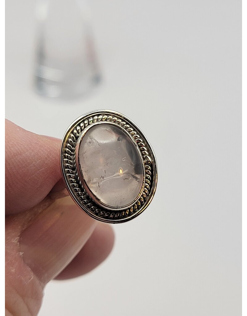 Ring Size 7 - Sterling Silver - Smoky Rose Quartz