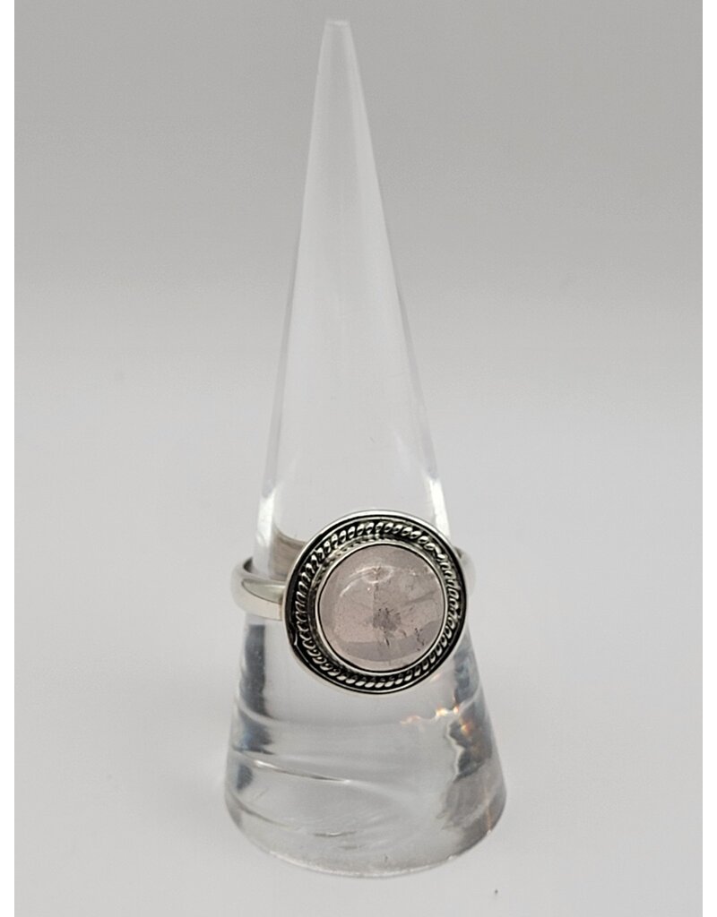 Ring Size 9 - Sterling Silver - Smoky Rose Quartz
