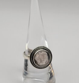 Ring Size 8.5 - Sterling Silver - Smoky Rose Quartz