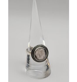 Ring Size 8.5 - Sterling Silver - Smoky Rose Quartz