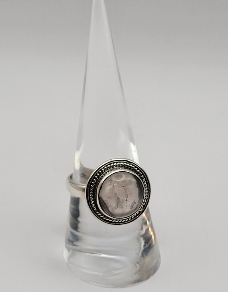 Ring Size 8.5 - Sterling Silver - Smoky Rose Quartz