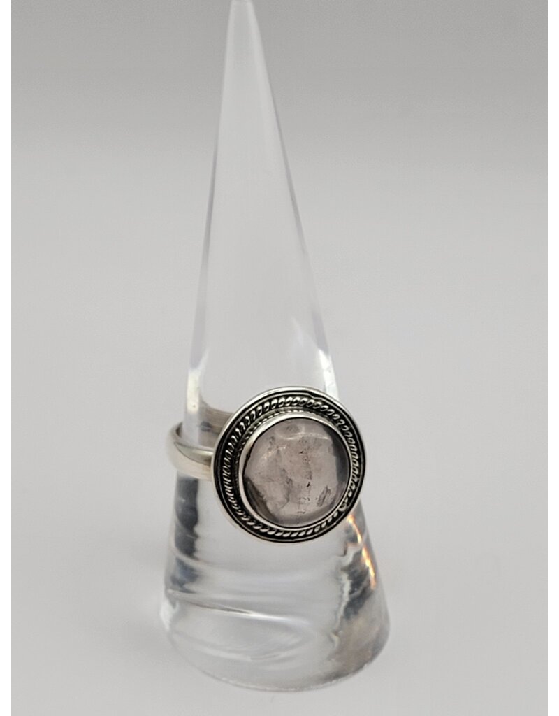 Ring Size 8.5 - Sterling Silver - Smoky Rose Quartz