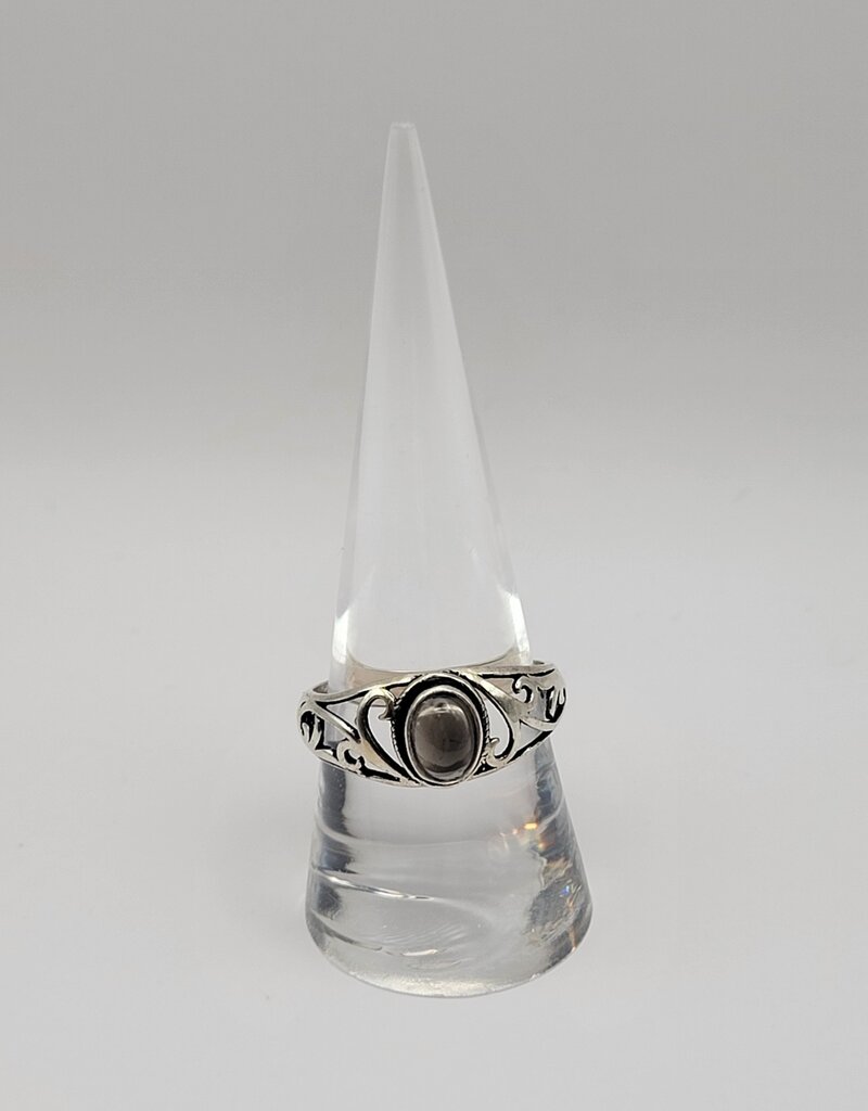 Ring Size 9.5 - Sterling Silver - Smoky Quartz