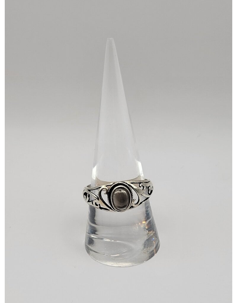 Ring Size 9.5 - Sterling Silver - Smoky Quartz