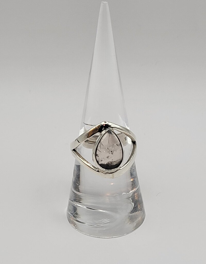 Ring Size 8 - Sterling Silver - Smoky Pink Quartz