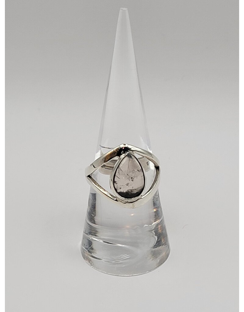 Ring Size 8 - Sterling Silver - Smoky Pink Quartz