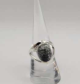 Ring Size 8 - Sterling Silver - Tourmalated Quartz