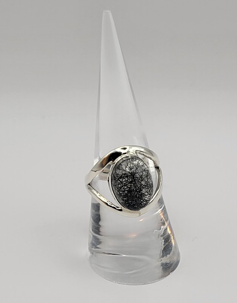 Ring Size 8 - Sterling Silver - Tourmalated Quartz