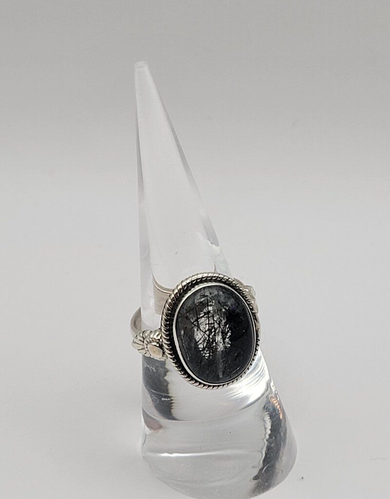Ring Size 6.5 - Sterling Silver - Tourmalated Quartz