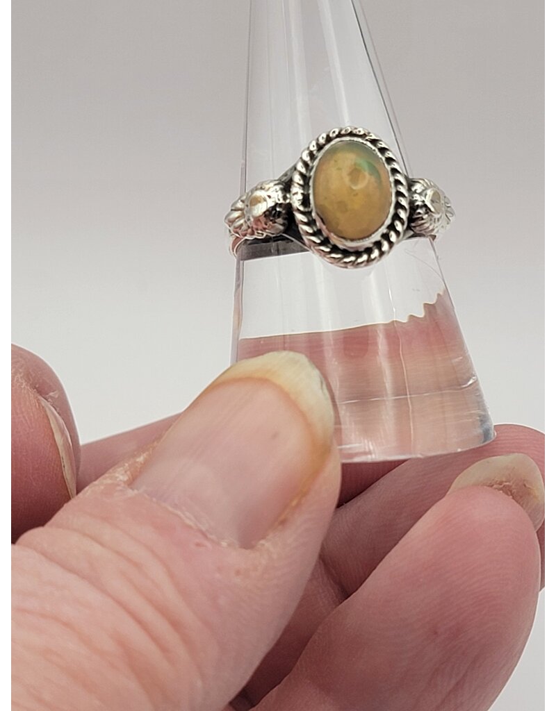 Sterling Silver Fire Opal Ring Sz 8.75