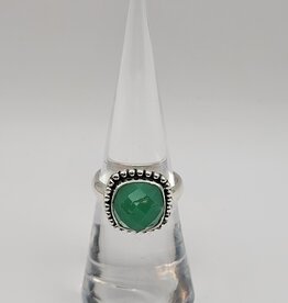 Ring Size 6.5 - Sterling Silver - Green Onyx
