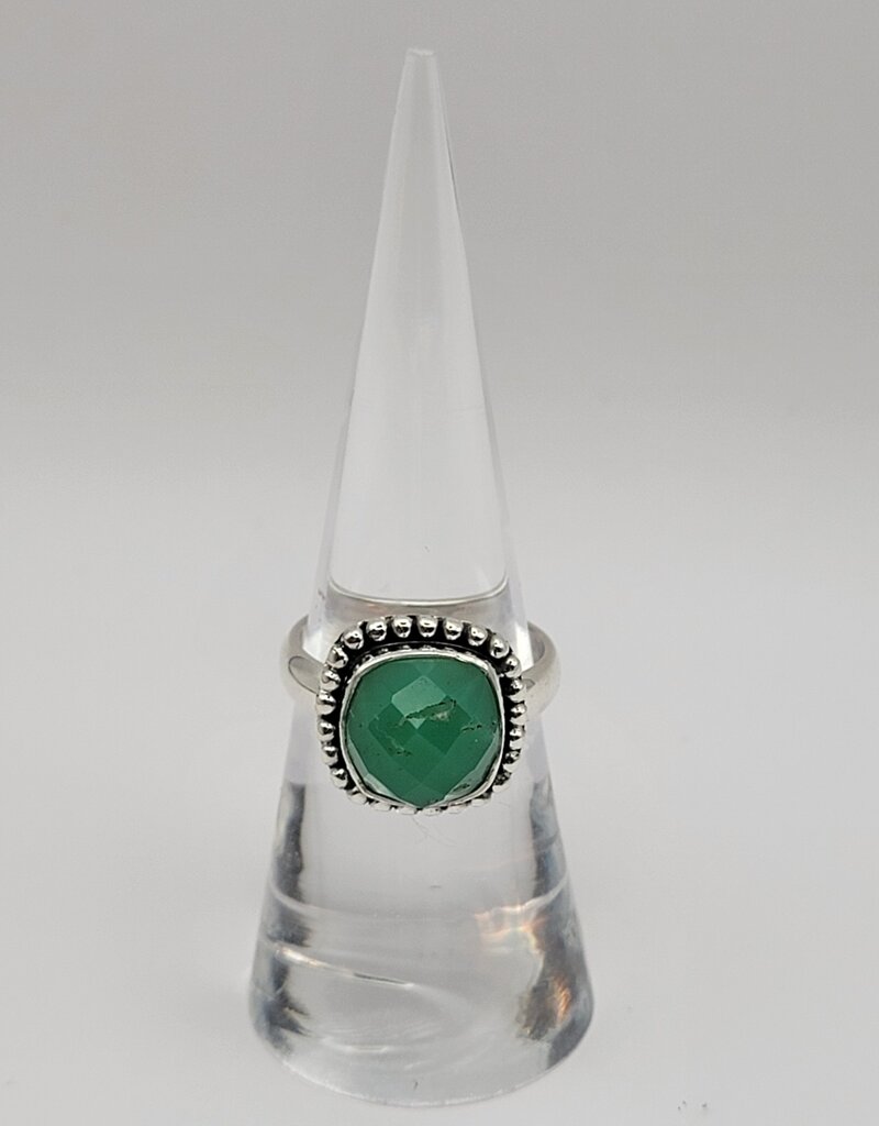 Ring Size 6.5 - Sterling Silver - Green Onyx