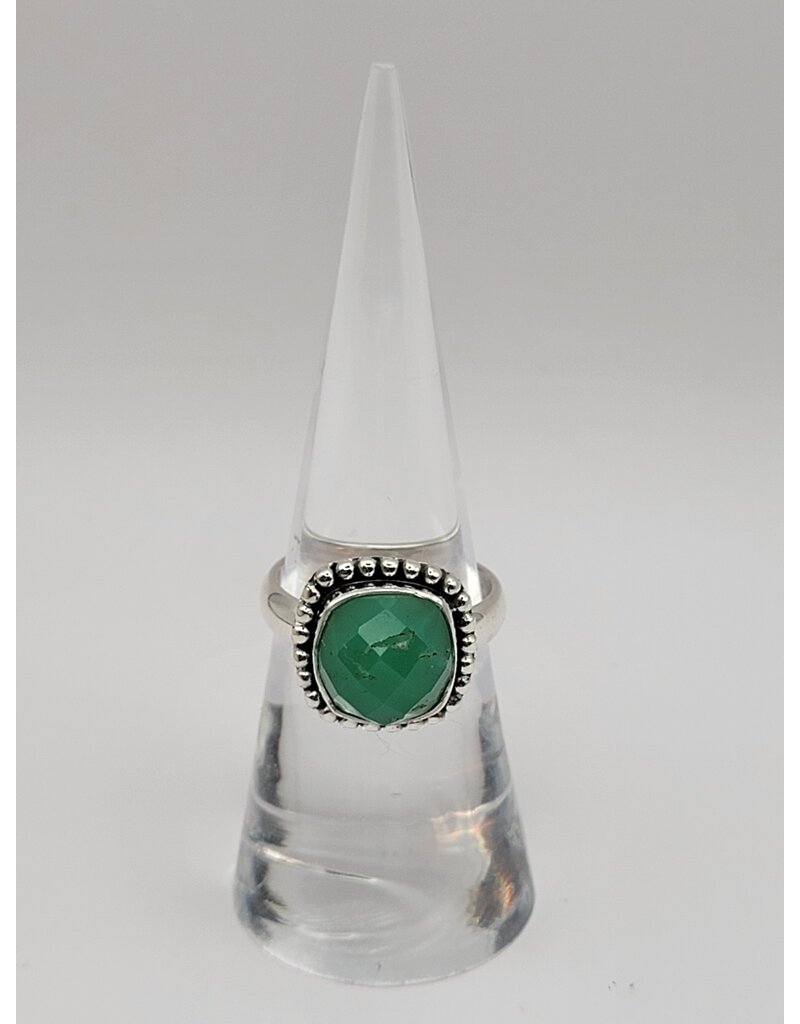 Ring Size 6.5 - Sterling Silver - Green Onyx