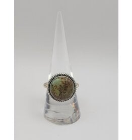 Ring Size 8.5 - Sterling Silver - Tibetan Turquoise