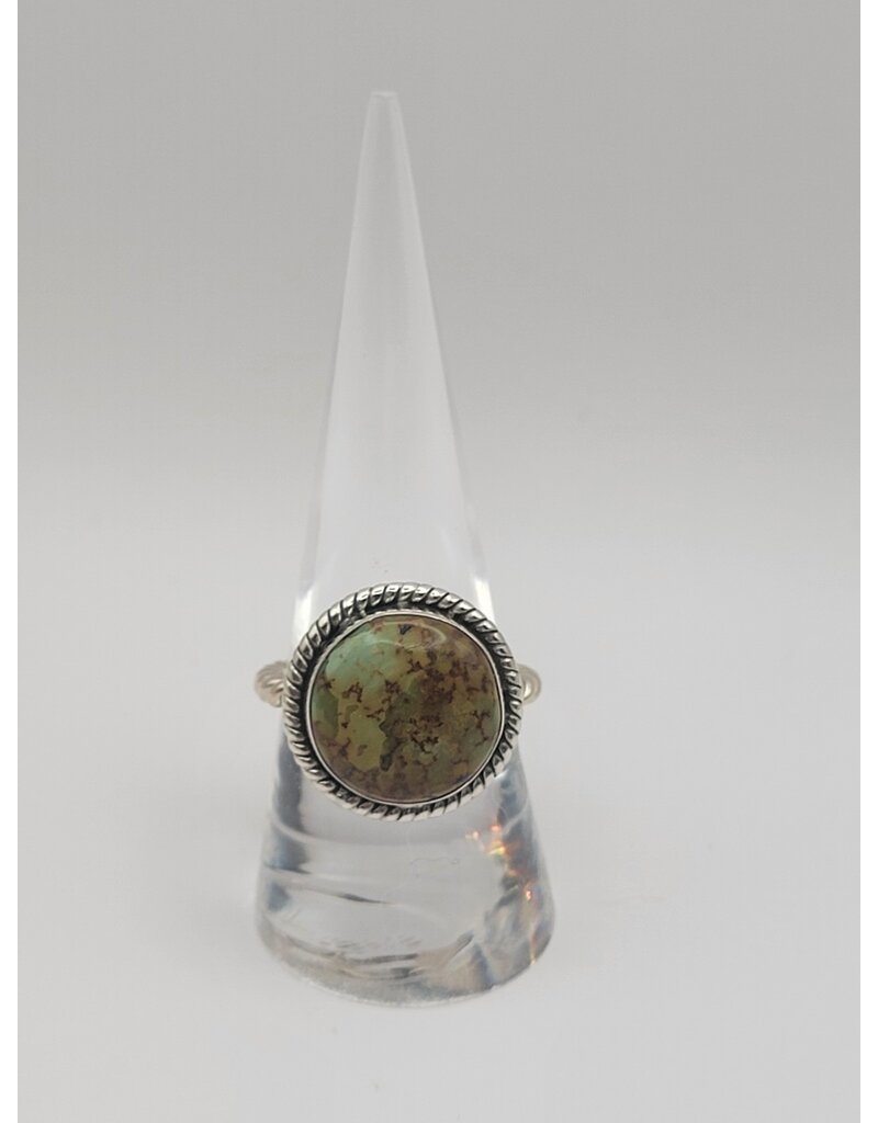 Ring Size 8.5 - Sterling Silver - Tibetan Turquoise