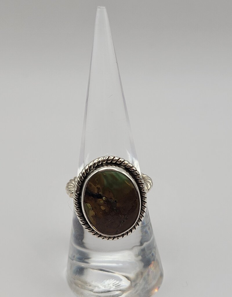 Ring Size 6.5 - Sterling Silver - Green Turquoise