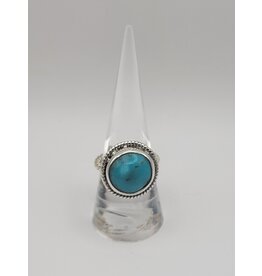 Sterling Silver Turquoise Ring Sz 7.5