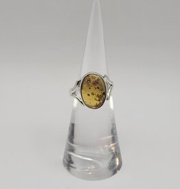 Ring Size 5.5 - Sterling Silver - Honey Amber