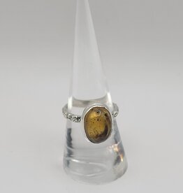 Ring Size 7.75 - Sterling Silver - Honey Amber