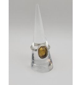Ring Size 7.75 - Sterling Silver - Honey Amber