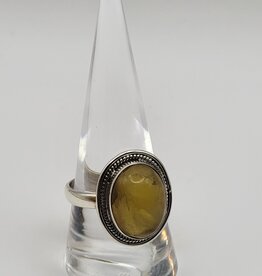 Ring Size 9.5 - Sterling Silver - Amber